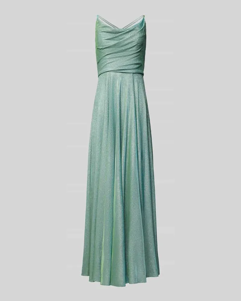LUXUAR Abendkleid mit Wasserfall-Ausschnitt Blau