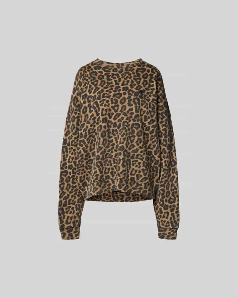 Anine Bing Sweatshirt mit Label-Stitching Mittelbraun