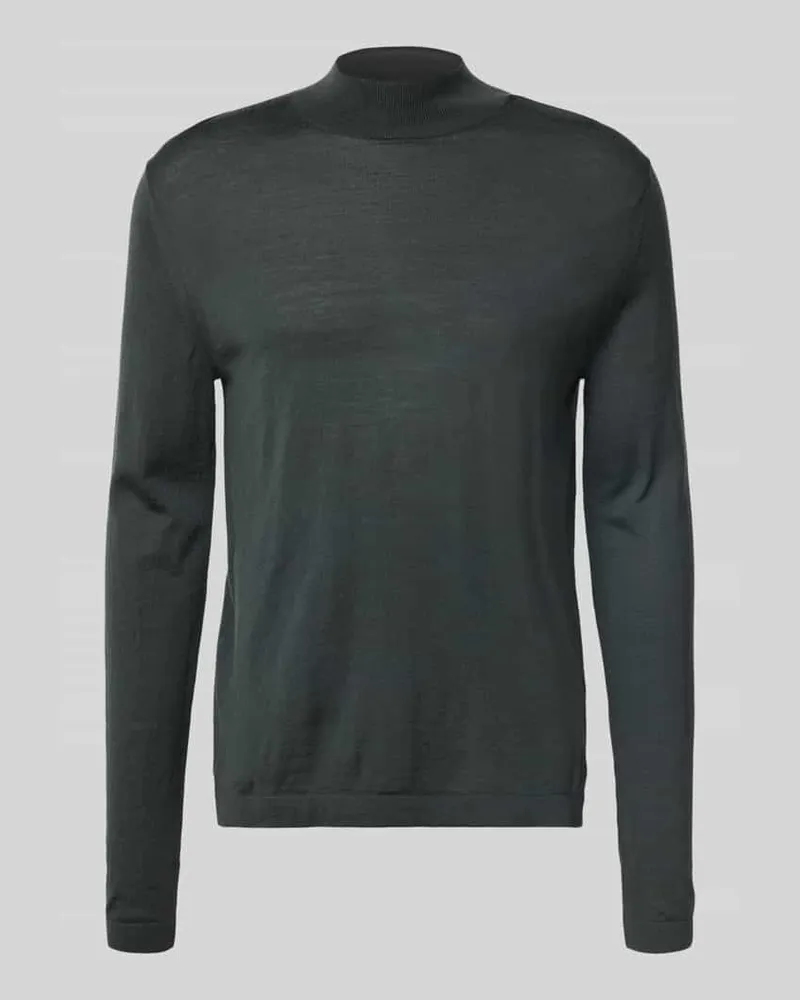 Tiger of Sweden Strickpullover aus Wolle mit Stehkragen Modell 'Tern Gruen