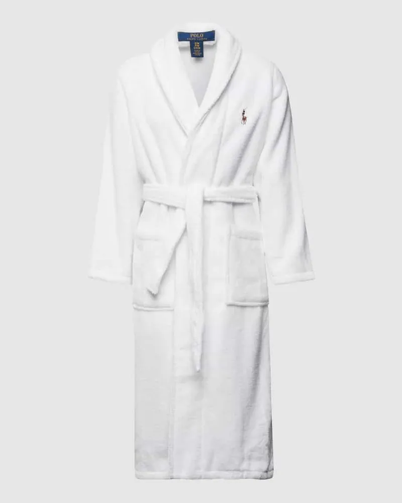 Ralph Lauren Bademantel mit Label-Stitching Weiss