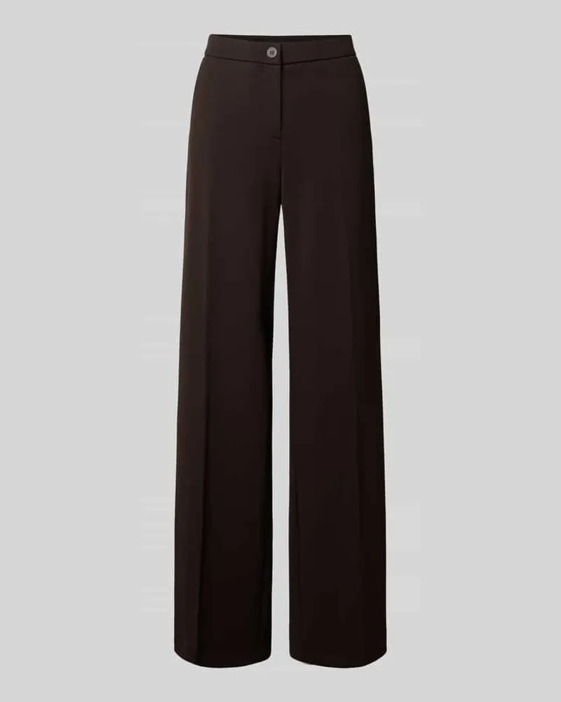 SteHmann Wide Leg Hose mit Eingrifftaschen Modell 'Hillda Dunkelbraun