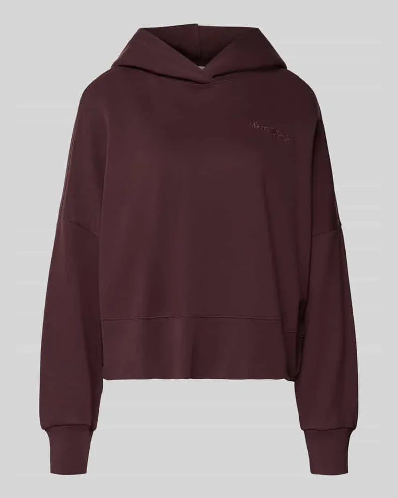 Marc O'Polo Sweatshirt mit Label-Detail Kapuze Dunkelrot