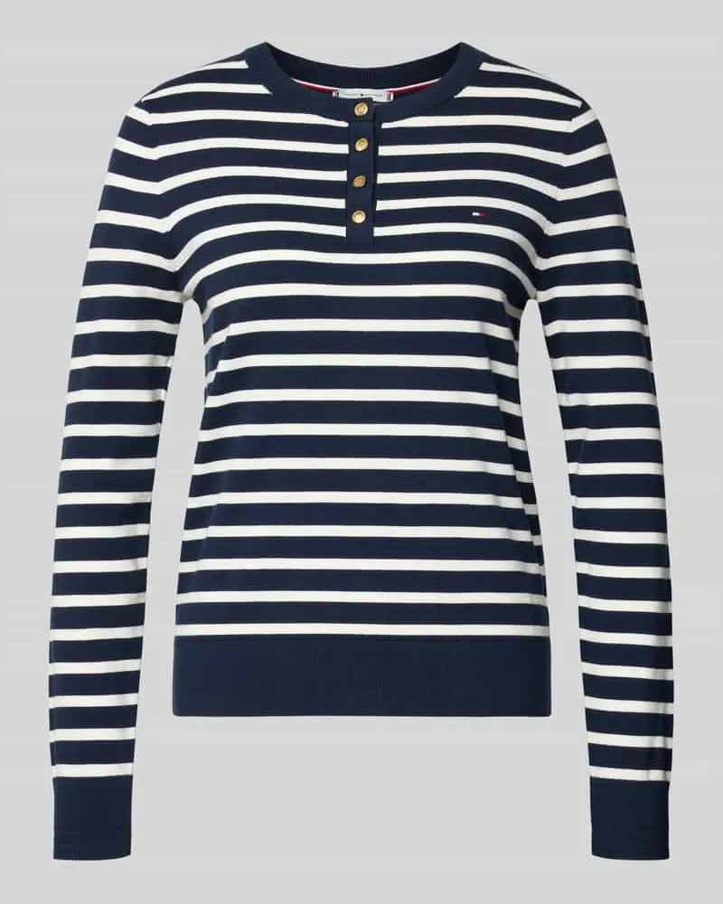 Tommy Hilfiger Regular Fit Langarmshirt aus Baumwoll-Mix Marine