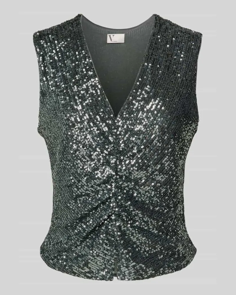 Vera Mont Top mit Paillettenbesatz Anthrazit