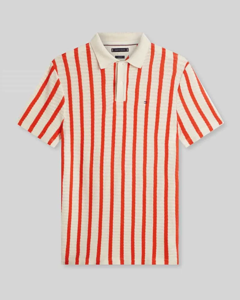 Tommy Hilfiger Relaxed Fit Poloshirt aus Lochstrick Orange