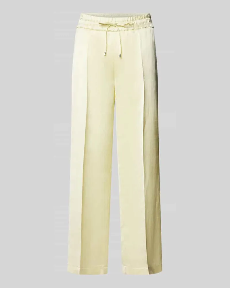 Cambio Regular Fit Stoffhose mit Leinen-Anteil Modell 'CLARA Hellgelb