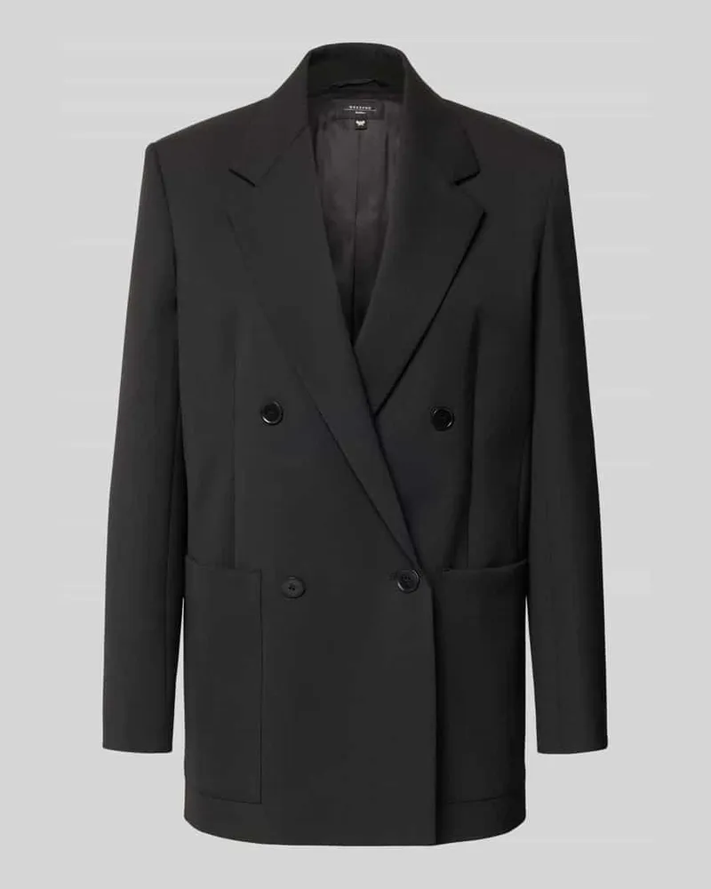Max Mara Loose Fit Longblazer mit Schurwoll-Anteil Modell 'VELOCE Black