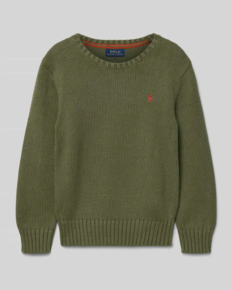 Ralph Lauren Strickpullover mit Label-Stitching Hellgruen