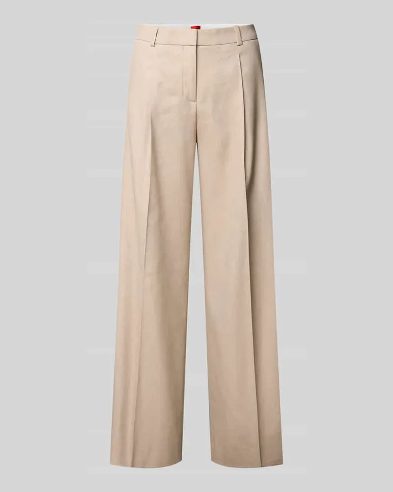 HUGO BOSS Weite Hose aus Viskose-Mix Modell 'HALATI Beige