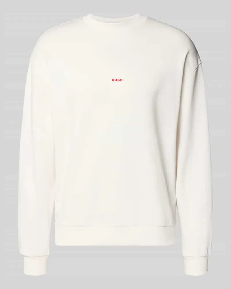 HUGO BOSS Regular Fit Sweatshirt aus reiner Baumwolle Modell 'DUBRAXO Weiss