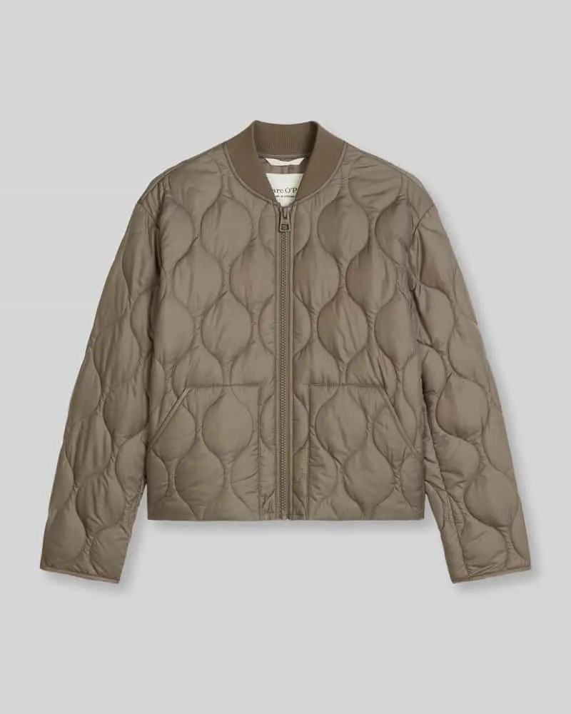 Marc O'Polo Relaxed Fit Bomberjacke mit gesteppter Struktur Taupe