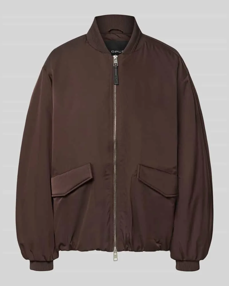 OPUS Oversized Bomberjacke mit Baseball-Kragen Modell 'Hotensi Dunkelbraun