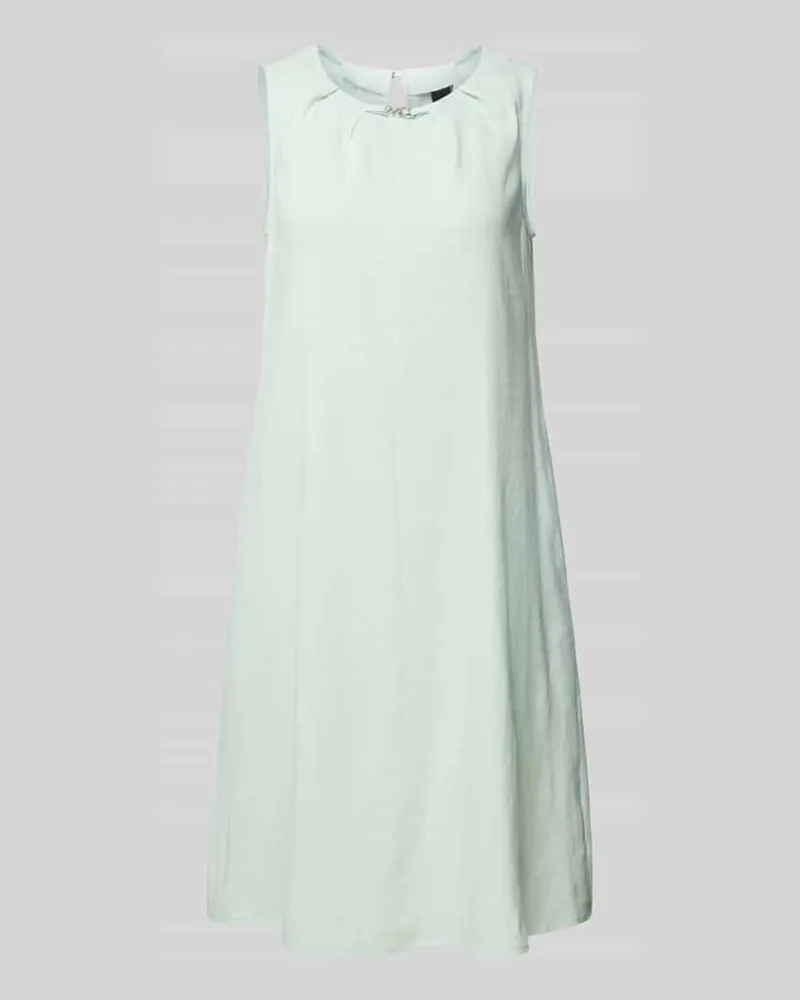 Marc Cain Knielanges Leinenkleid mit Label-Applikation Mint