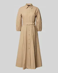 Max Mara Hemdblusenkleid mit Bindegürtel Modell 'FAENZA Sand