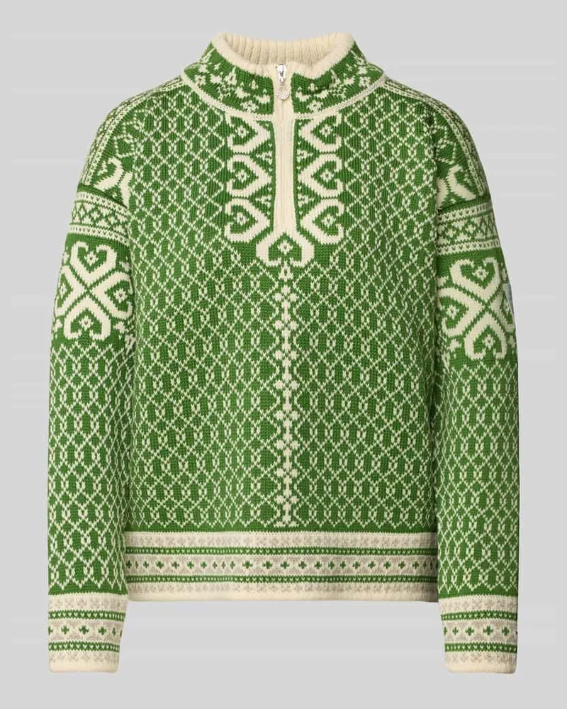 Dale of Norway Strickpullover aus Wolle mit Reißverschluss Modell 'LEKNES Gruen