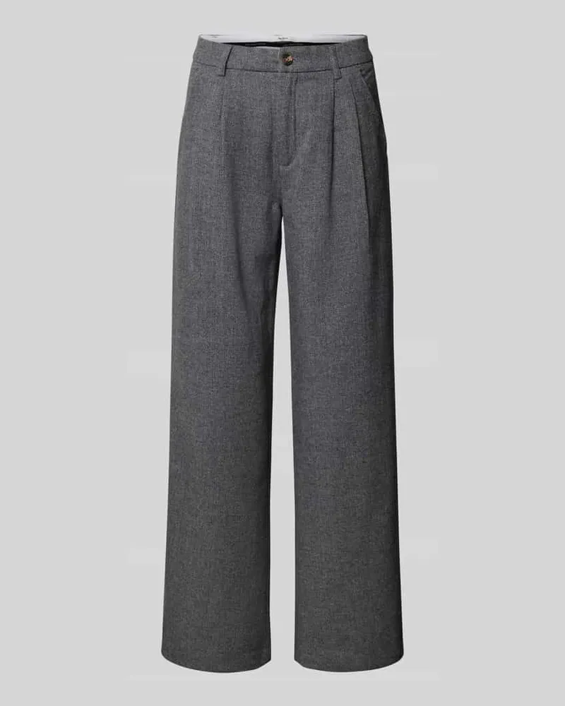Pepe Jeans Regular Fit Weite Hosen mit Woll-Anteil Modell 'SIA Mittelgrau