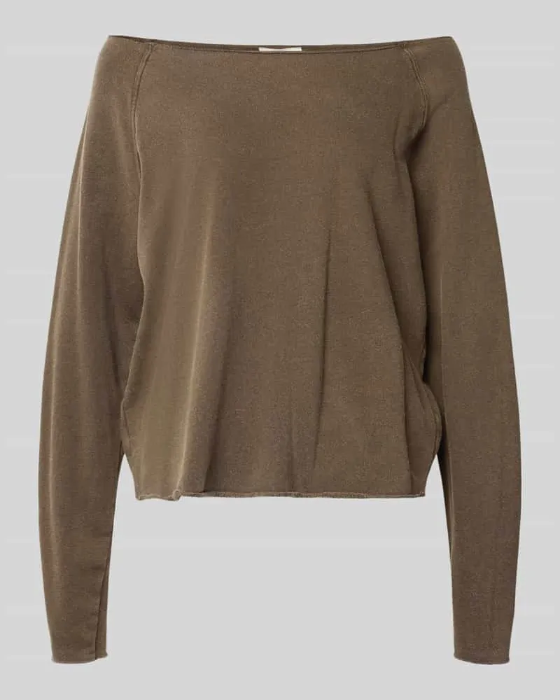 American Vintage Sweatshirt mit U-Boot-Ausschnitt Modell 'BTOWN Dunkelbraun