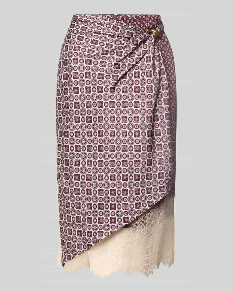 Liu Jo Midirock mit Spitzenbesatz Modell 'LONGUETTE Aubergine