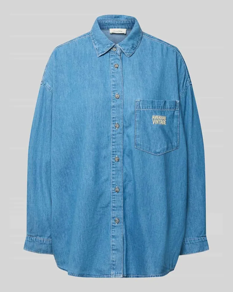 American Vintage Relaxed Fit Hemdbluse in Denim-Optik Modell 'IZEWAY Hellblau