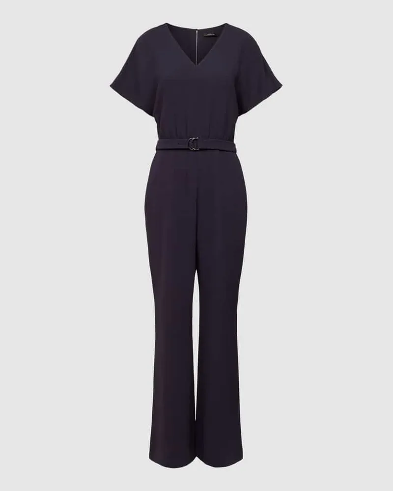 COMMA Jumpsuit mit Flügelärmel und V-Ausschnitt Marine