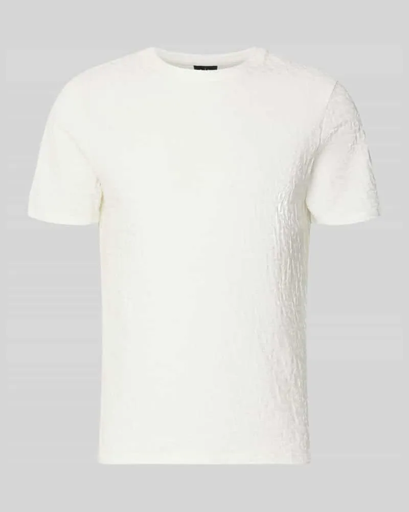 Armani Exchange T-Shirt mit Logo-Muster und Rundhalsausschnitt Weiss