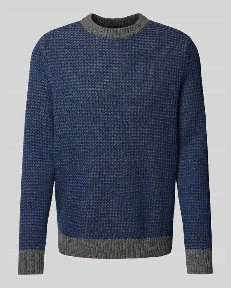 Maerz Strickpullover aus Schurwolle mit Rundhalsausschnitt Royal