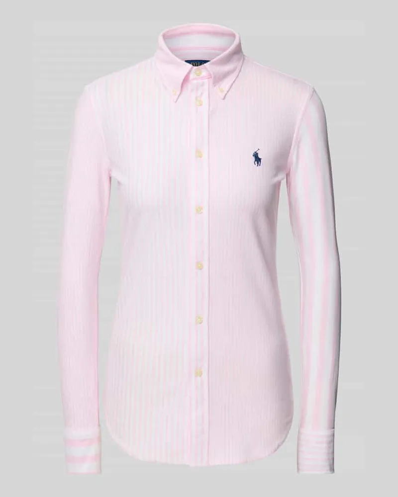 Ralph Lauren Slim Fit Poloshirt mit Button-Down-Kragen Rosa