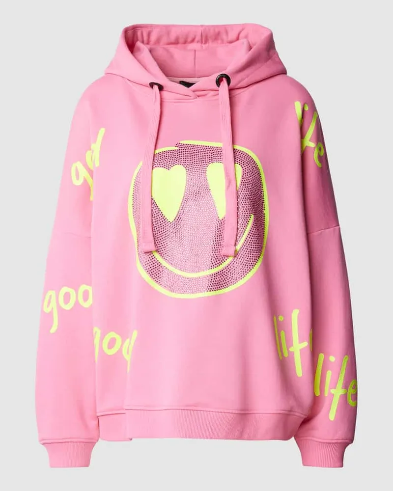 Miss Goodlife Hoodie mit Motiv-Print Modell 'GOOD HARDFACE Rosa