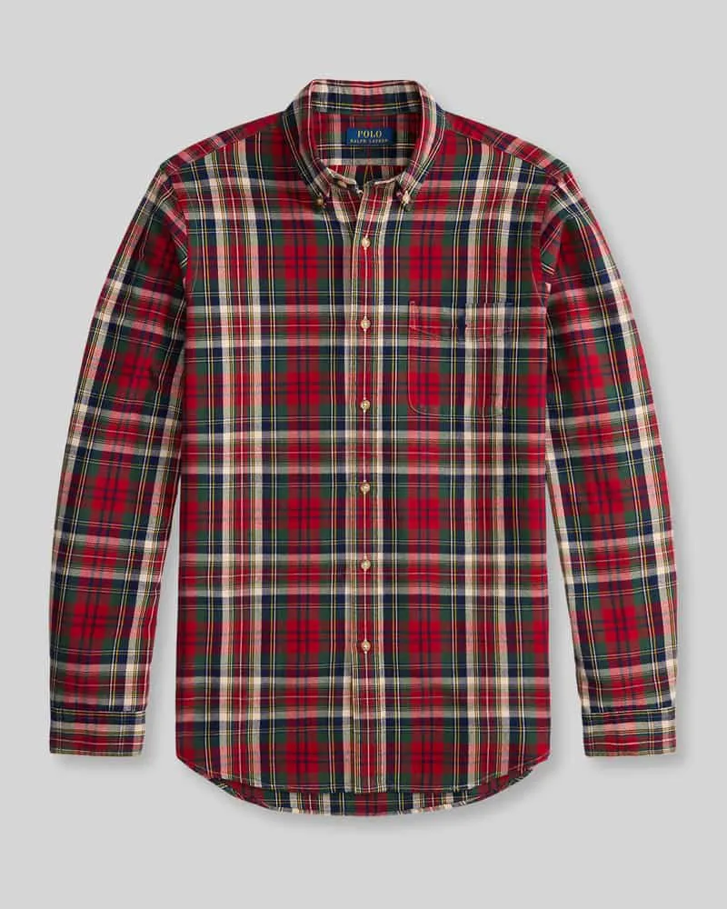 Ralph Lauren Custom Fit Freizeithemd aus reiner Baumwolle Bordeaux