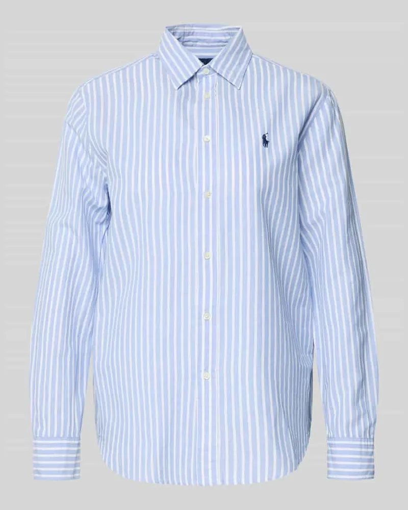 Ralph Lauren Regular Fit Hemdbluse aus Baumwoll-Leinen-Mix Hellblau