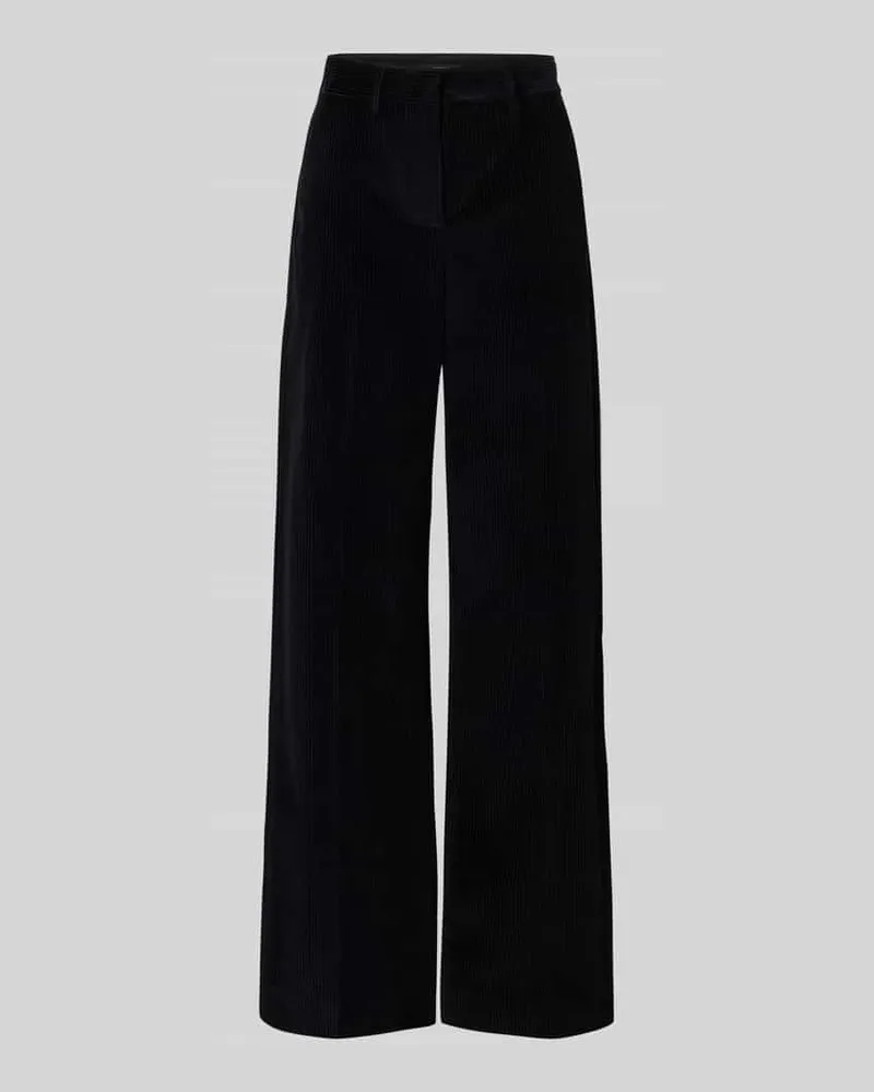 Max Mara Wide Leg Cordhose aus reiner Baumwolle Modell 'TANIA Black