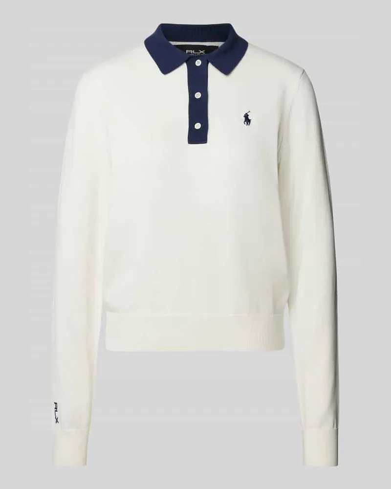 Ralph Lauren Strickpullover mit Polokragen Weiss