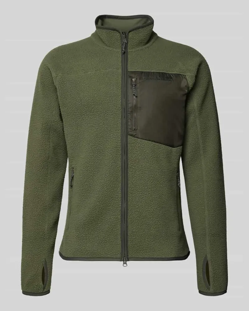Peak Performance Regular Fit Fleecejacke mit Logo-Stitching Modell 'Pile Oliv