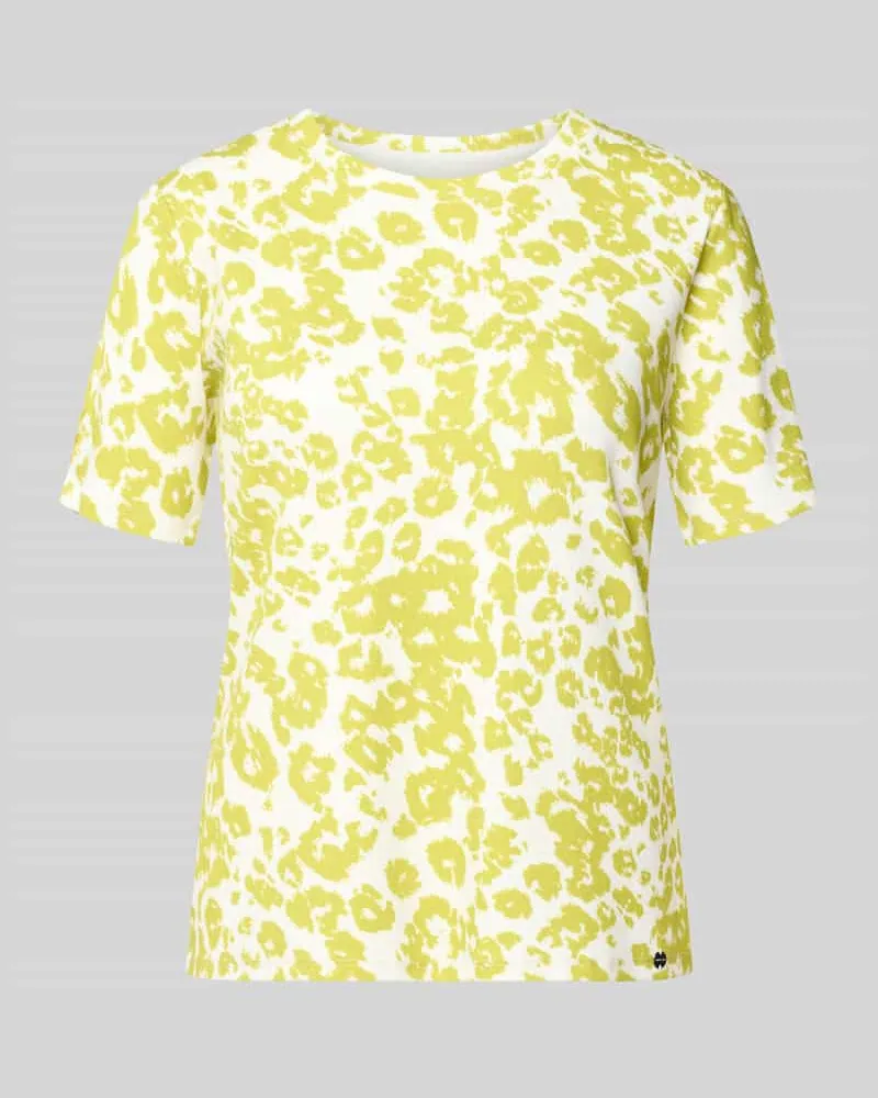 Marc Cain T-Shirt im Allover-Look mit Rundhalsausschnitt Apfel
