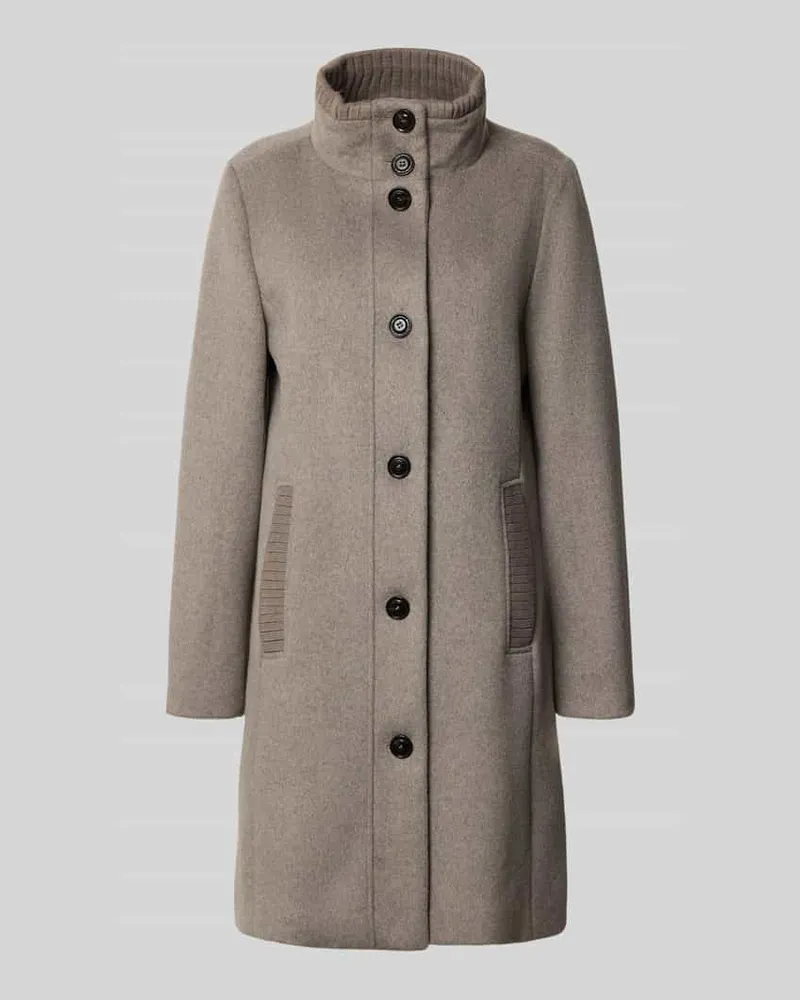 S.Oliver Slim Fit Mantel mit Woll-Anteil Taupe