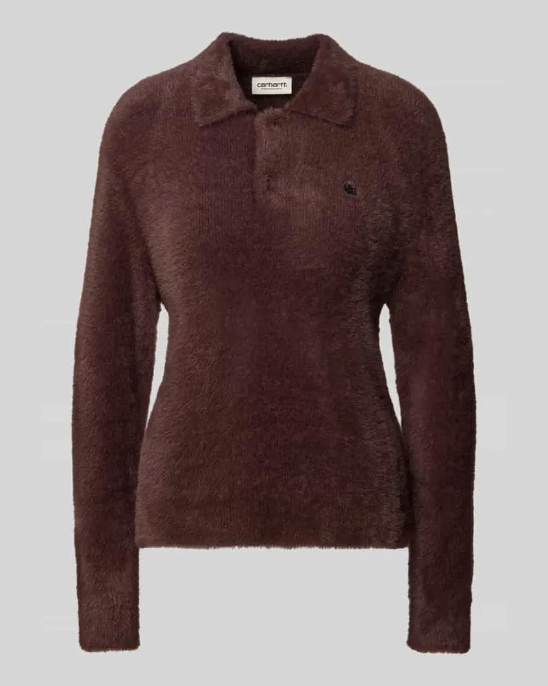 Carhartt WIP Slim Fit Poloshirt mit Baumwoll-Anteil Dunkelbraun