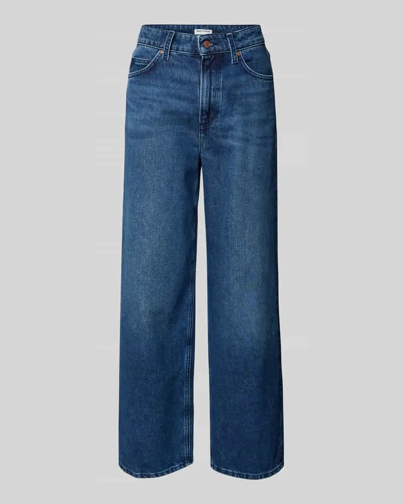 Marc O'Polo High Rise Relaxed Fit Jeans mit Brand-Detail Jeansblau