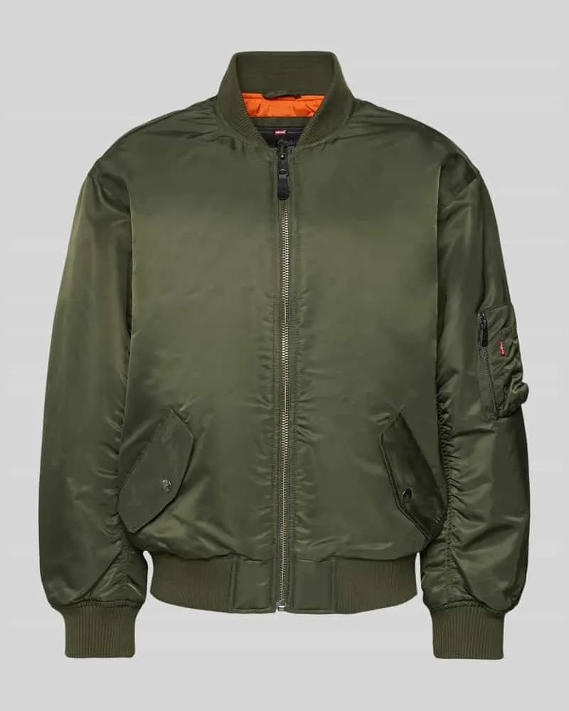 Levi's Relaxed Fit Bomberjacke mit Pattentaschen Modell 'MA-1 BOMBER Oliv