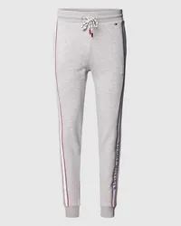 Tommy Hilfiger Sweatpants mit Galonstreifen und Tunnelzug Hellgrau