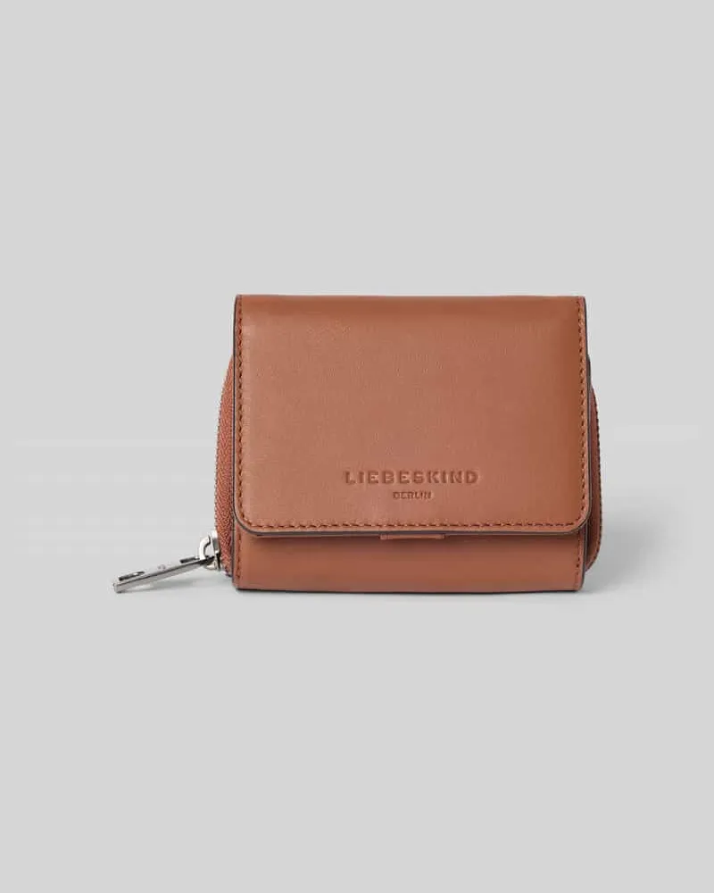 Liebeskind Lederportemonnaie mit Label-Detail Modell 'Pablita Tokyo Sheep Cognac