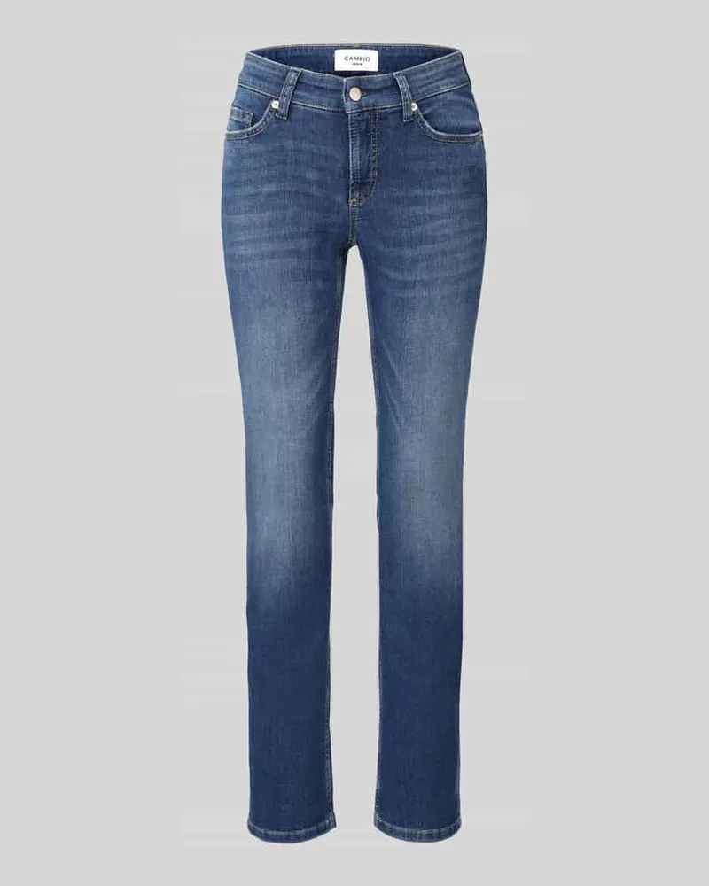 Cambio Slim Fit Jeans aus Baumwoll-Mix Modell 'PIPER LONG Hellblau
