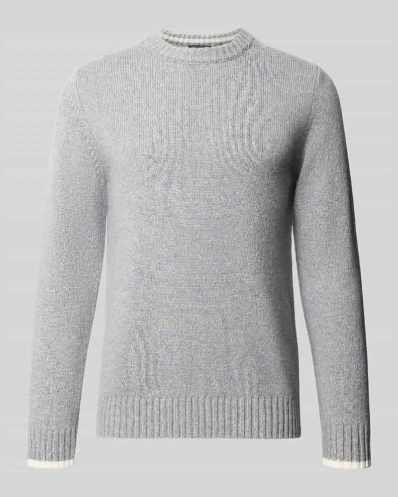 Maerz Strickpullover mit Rundhalsausschnitt Hellgrau