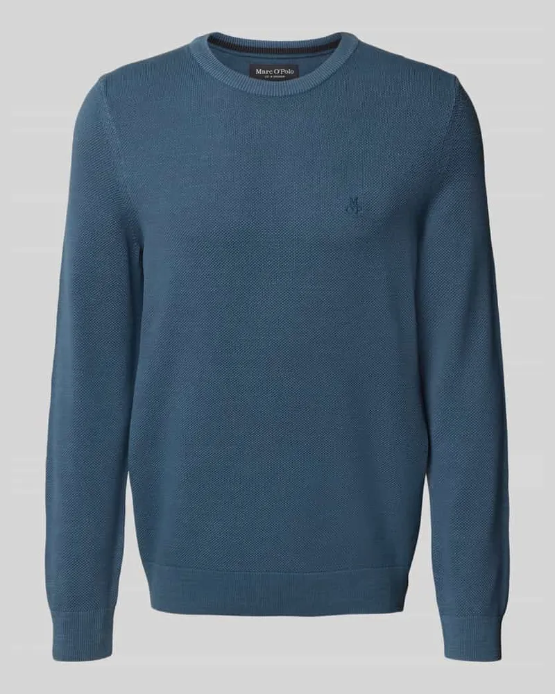Marc O'Polo Regular Fit Strickpullover aus reiner Baumwolle Jeansblau