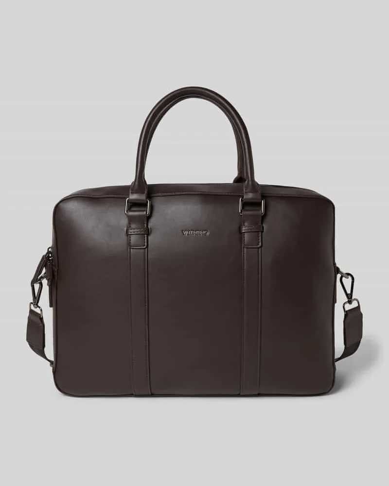 Valentino Bags Laptoptasche in Leder-Optik Modell 'Horizon Dunkelbraun