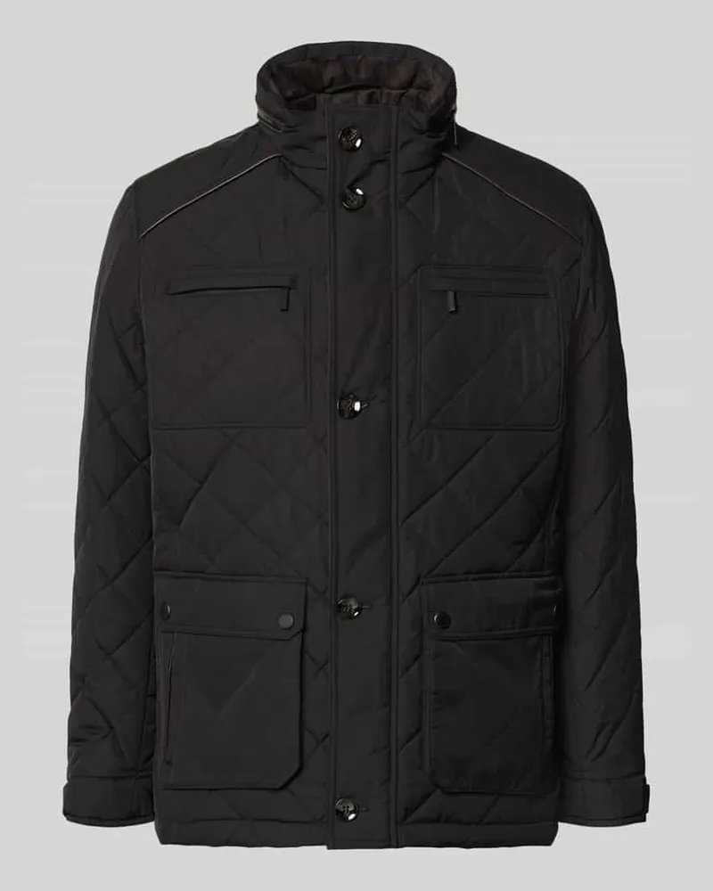 Bugatti Regular Fit Jacke in Stepp-Optik Black