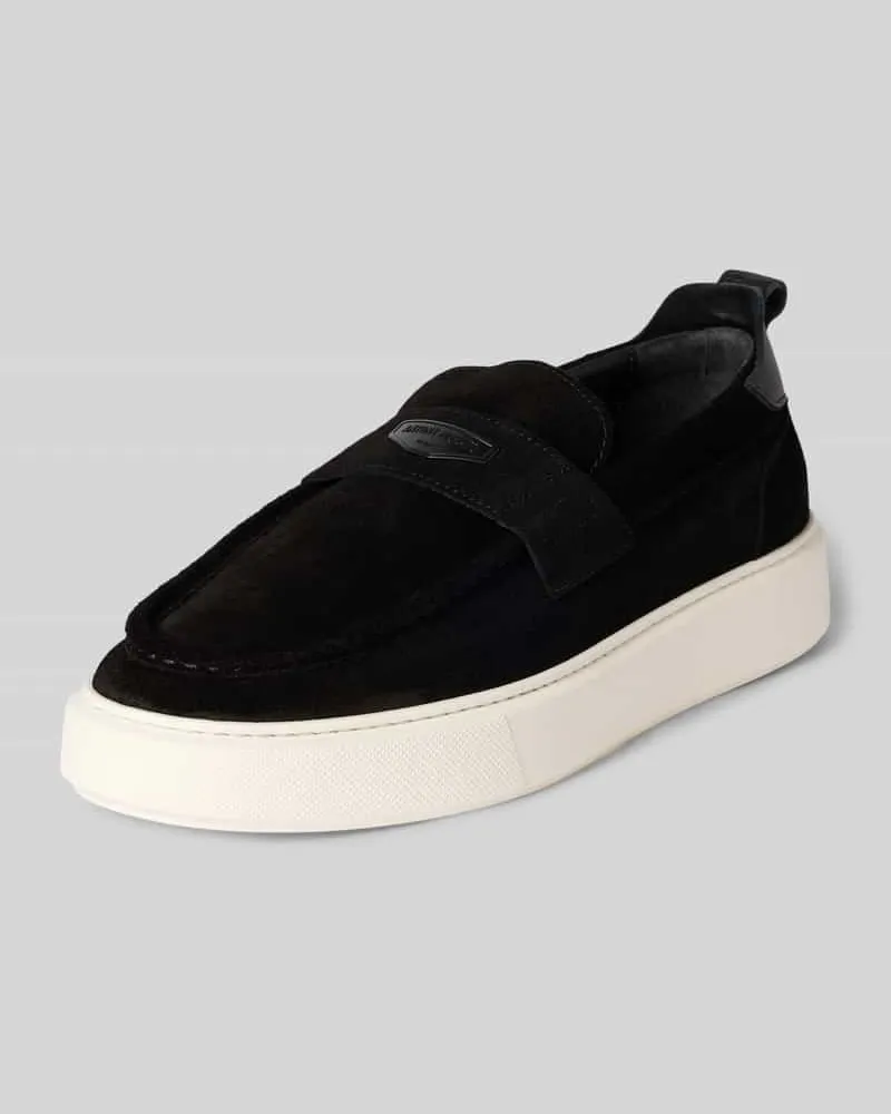 Antony Morato Loafers aus Leder mit Label-Detail Black