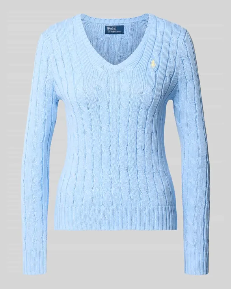 Ralph Lauren Slim Fit Pullover aus reiner Baumwolle Hellblau
