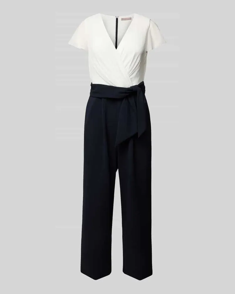 Christian Berg Jumpsuit in Wickel-Optik Marine