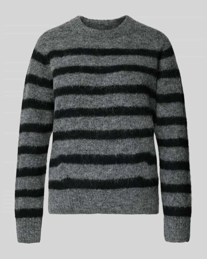 Mos Mosh Strickpullover mit Rundhalsausschnitt Modell 'THORA Dunkelgrau