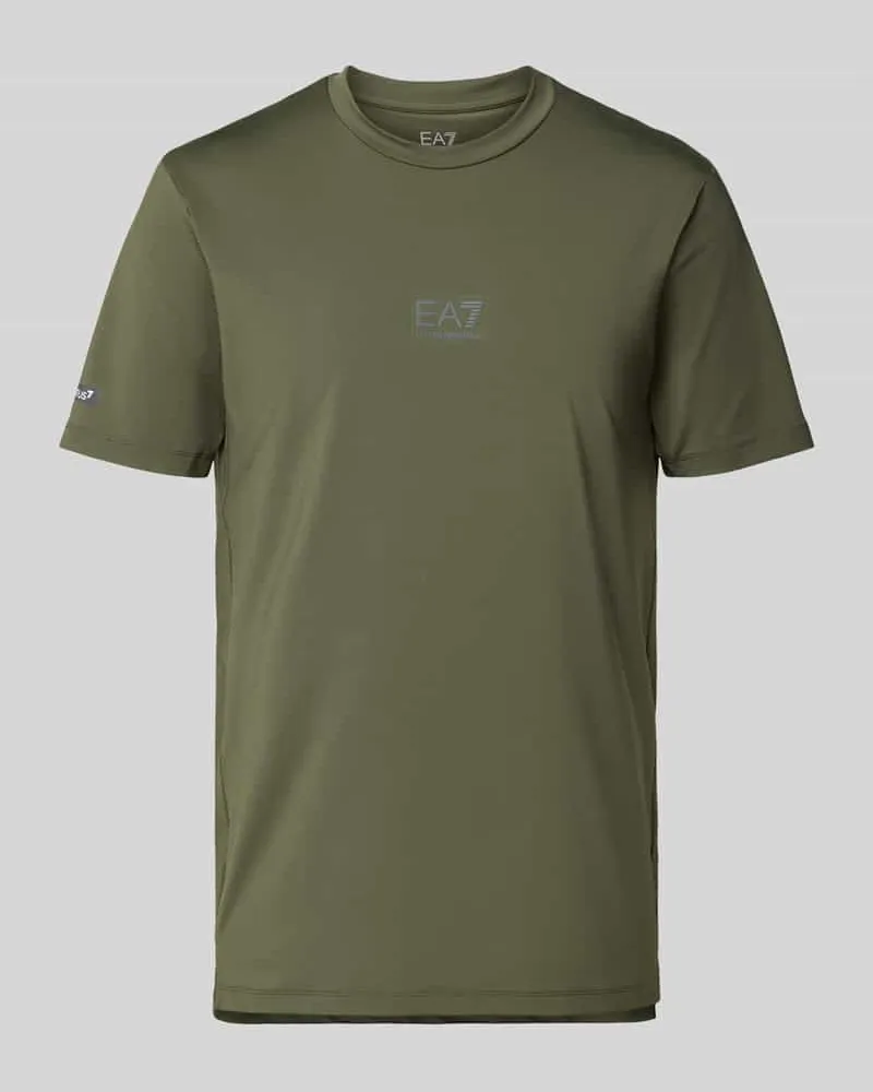 EA7 T-Shirt mit Label-Detail Schlamm